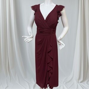 Azazie Elegant Burgundy Ruffle Dress size C